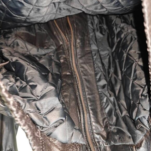 Property Vintage Leather Bomber Jacket Coat - Picture 10 of 13